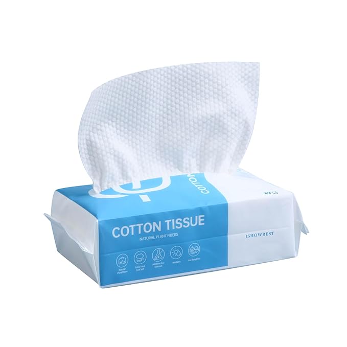 Disposable Face Towel, ISHOWBEST 60 Count Clean Face Towels, Biodegradable