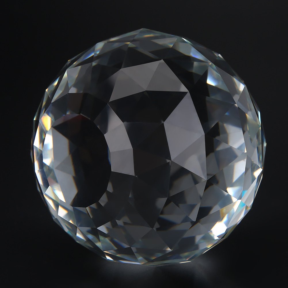 Antilog Clear Faceted K9 Crystal Ball, 1Pc 60/80mm Transparent Sphere for Office Home Hotel Decor Hardware Fittings