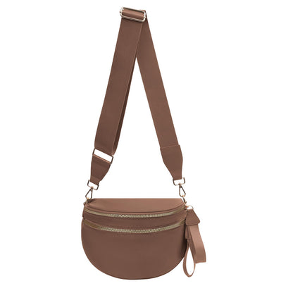 Nylon Crossbody Bags Bum Bag for Women Large Sling Bag Purse with Adjustable Strap（Black）