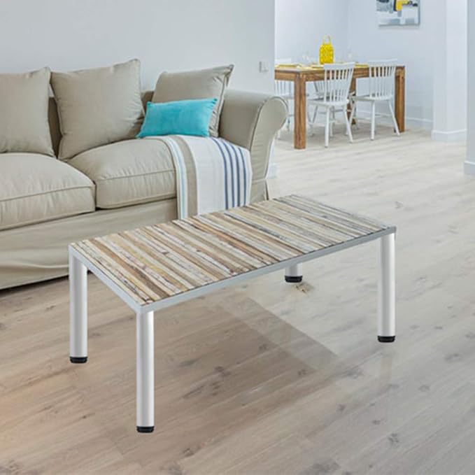 QLLY 16 Inch Adjustable Metal Coffee Table Legs, Heavy Duty Round Furniture Legs