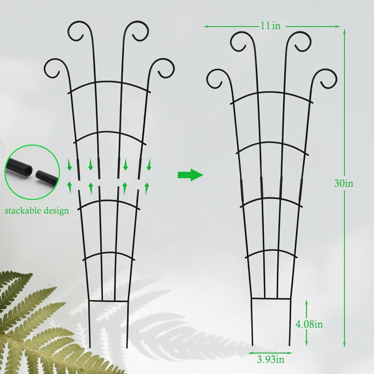 30 Inch Trellis for Climbing Plants Indoor 3 Pack Indoor Plant Trellis for Potted Plants Metal Garden Trellis for pots Indoor Outdoor for Monstera Pothos Vine Ivy Hoya(30inch Black)