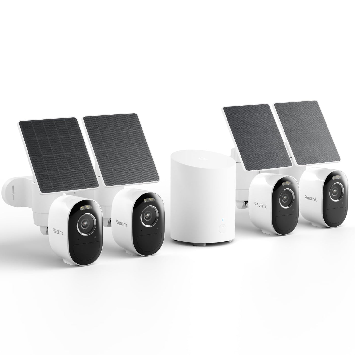 REOLINK Home Hub mini with 4X Argus 3 Pro+Solar Panel, Solar Security Cameras Wireless Outdoor, 2.4/5 GHz WiFi, Solar/Battery Powered, Smart Detection, Motion Recording, No Monthly Fee