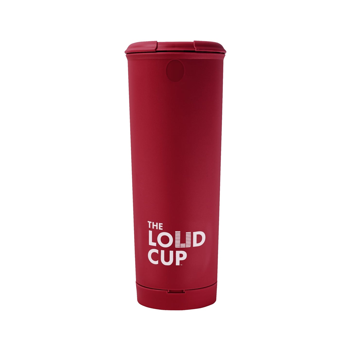 The LoudCup 20 oz Tumbler + Integrated Stadium Horn (Cardinal Maroon) - Reusable Water Bottle for Sports Fans - Worlds Loudest Cup for Noisy Fans on Game Day & Tailgating