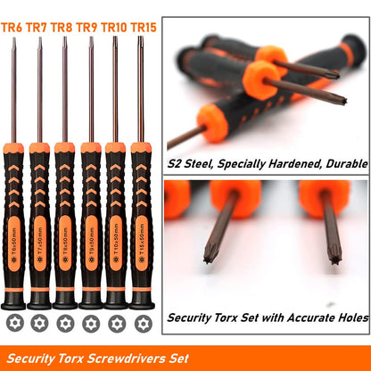 Torx Screwdriver Set of T2-T15, TECKMAN 10-Piece Magnetic Small Torx Security Screwdrivers with T2 T3 T4 T5 T6 T7 T8 T9 T10 T15 Star Screwdriver Tool Kit for Xbox,PS3,PS4,Knife,Computer & Other Device