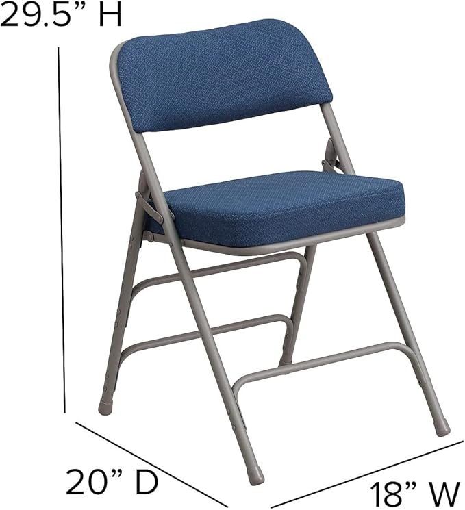Flash Furniture 2 Pack HERCULES Series Premium Curved Triple Braced & Double