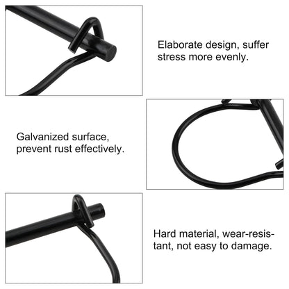 INCREWAY 28 pcs Wire Lock Pin, 1/4" Heavy Duty Safety Coupler Shaft Locking Pin Round Loop Wire Lock Trailers Pin for Farm Lawn Garden