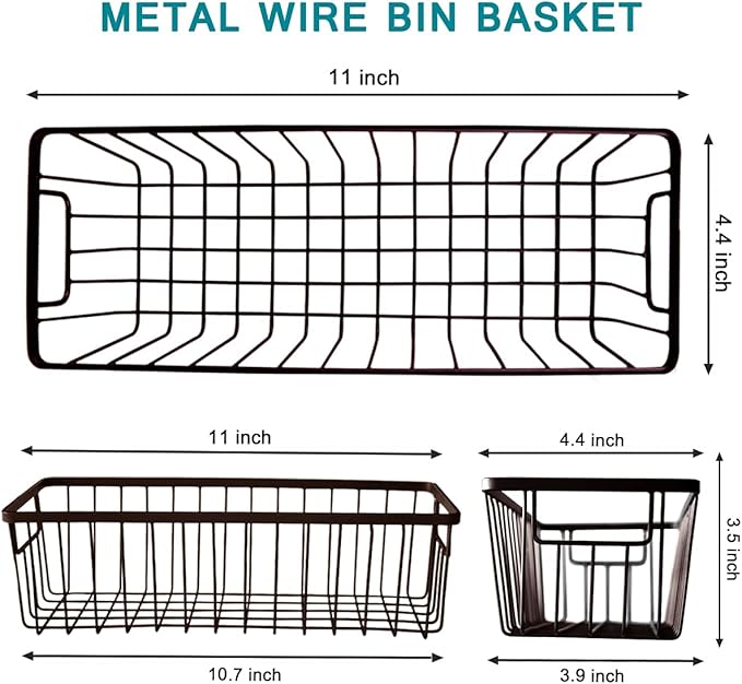 Farmhouse Metal Wire Bin Basket