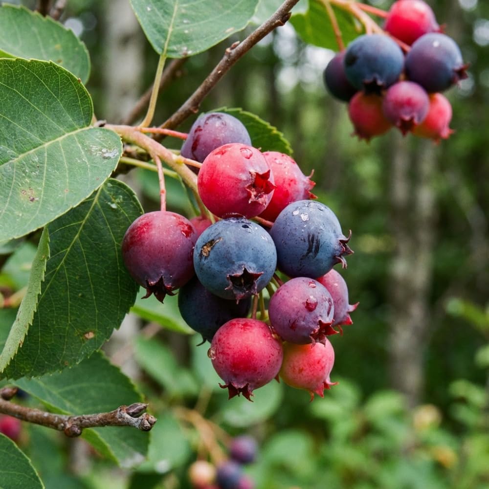 Serviceberry Tree Live Plant, Edible Serviceberry Plant, 5-9 Inc Tall, Sweet Berry Shrub for Outdoor Garden