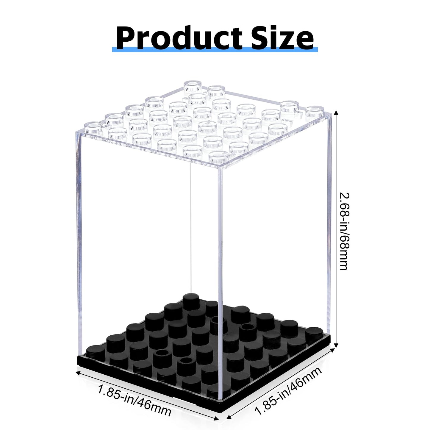 15 Display Cases Fits for Lego Minifigures, Mini-Figures Display Boxes Fits for Lego Figures Display, Single Mini-Figures Storage Case for Figures Collectors, Dust-Proof (Black)
