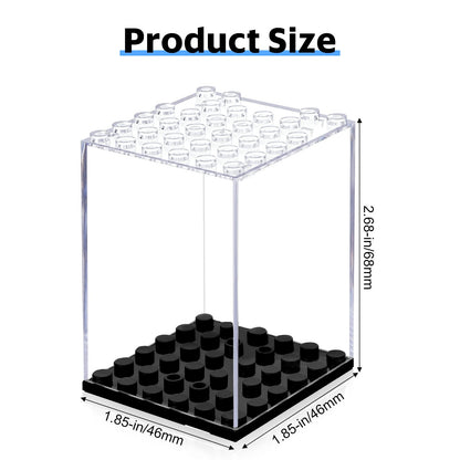 15 Display Cases Fits for Lego Minifigures, Mini-Figures Display Boxes Fits for Lego Figures Display, Single Mini-Figures Storage Case for Figures Collectors, Dust-Proof (Black)