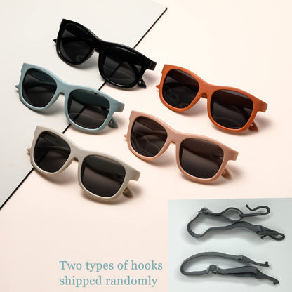 Musivon Baby Sunglasses 6 Months - 2.5 Years, Toddler Sunglasses for Kids Infant Boys Girl Flexible Frame with Strap