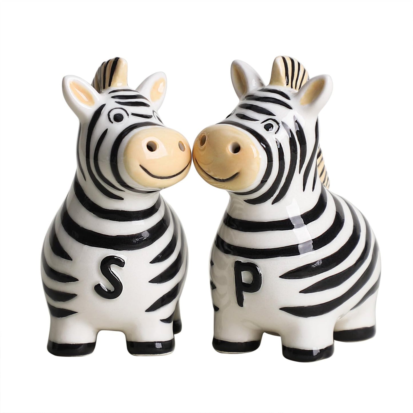 Colias Wing Ceramic Zebra Salt & Pepper Shakers Set, Hand-Painted Zebra Salt and Pepper Shakers-B