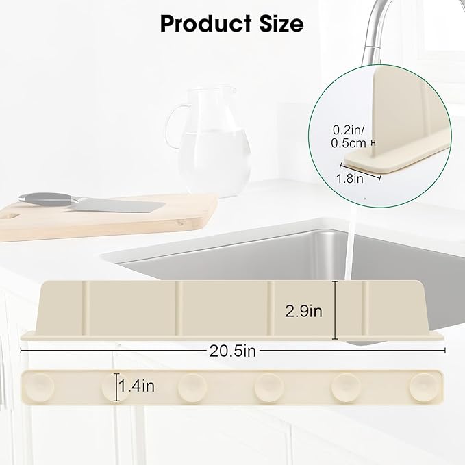 EEEKit Silicone Kitchen Sink Splash Guard, Sink Splash Protector