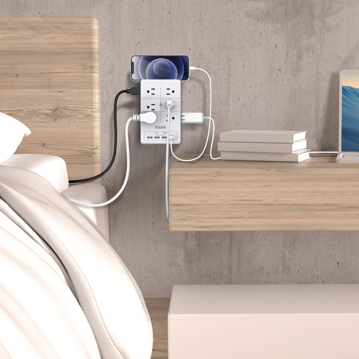 Power Strip 23 in 1, 20 Outlets Surge Protector Wall Mount with 2 USB+1 USB C Ports, Multi Plug Extension Cord 6ft Heavy Duty, Accessories for Gaming, Studio, Home, Office, Desk Organizers