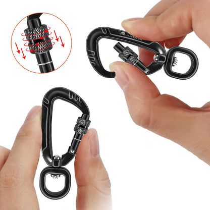 PANDENGZHE Locking Carabiner Clips 2.5" with Swivel Clasp for Securing Pets, Dog Leash Harness, Camping, Hiking, Backpack, Outdoors, Gym (4 Pack)