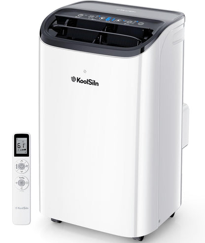 12,000 BTU Portable Air Conditioner Cools Up to 550 Sq.Ft, Auto-Evaporation Low Noise Portable AC Unit with Remote Control Fits for Large Room, Office, Garage,Cold White