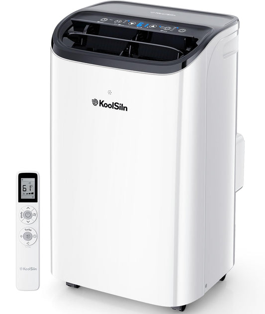 12,000 BTU Portable Air Conditioner Cools Up to 550 Sq.Ft, Auto-Evaporation Low Noise Portable AC Unit with Remote Control Fits for Large Room, Office, Garage,Cold White