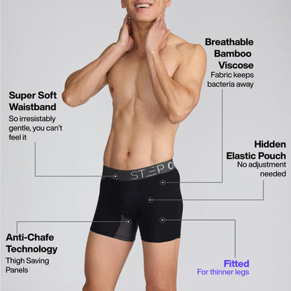 STEP ONE Mens Underwear Trunk Briefs, 1 Pair, Underwear for Men, Moisture Wicking, 3D Pouch + No Ride Up Trunk Briefs for Men