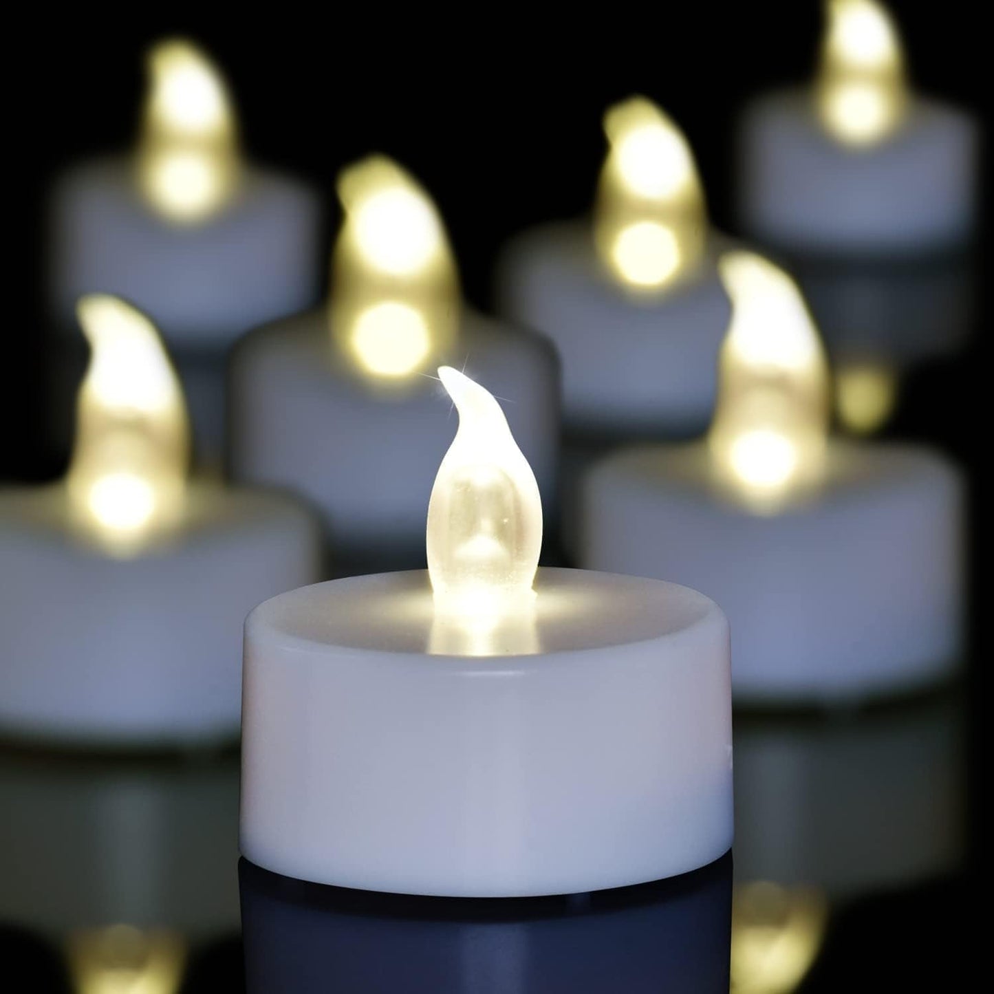 Candlium 50 Pack LED Tea Lights Bulk, 200+ Hours Long Lasting Battery Operated Flameless Candles for Wedding Centerpieces, Proposal Decorations, Valentine's Day & Event Decor (Warm White)