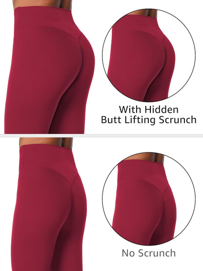 Sunzel Sunlissia Hidden Butt Lifting Scrunch Workout Leggings for Women, Crossover High Waist Yoga Pants with Tummy Control