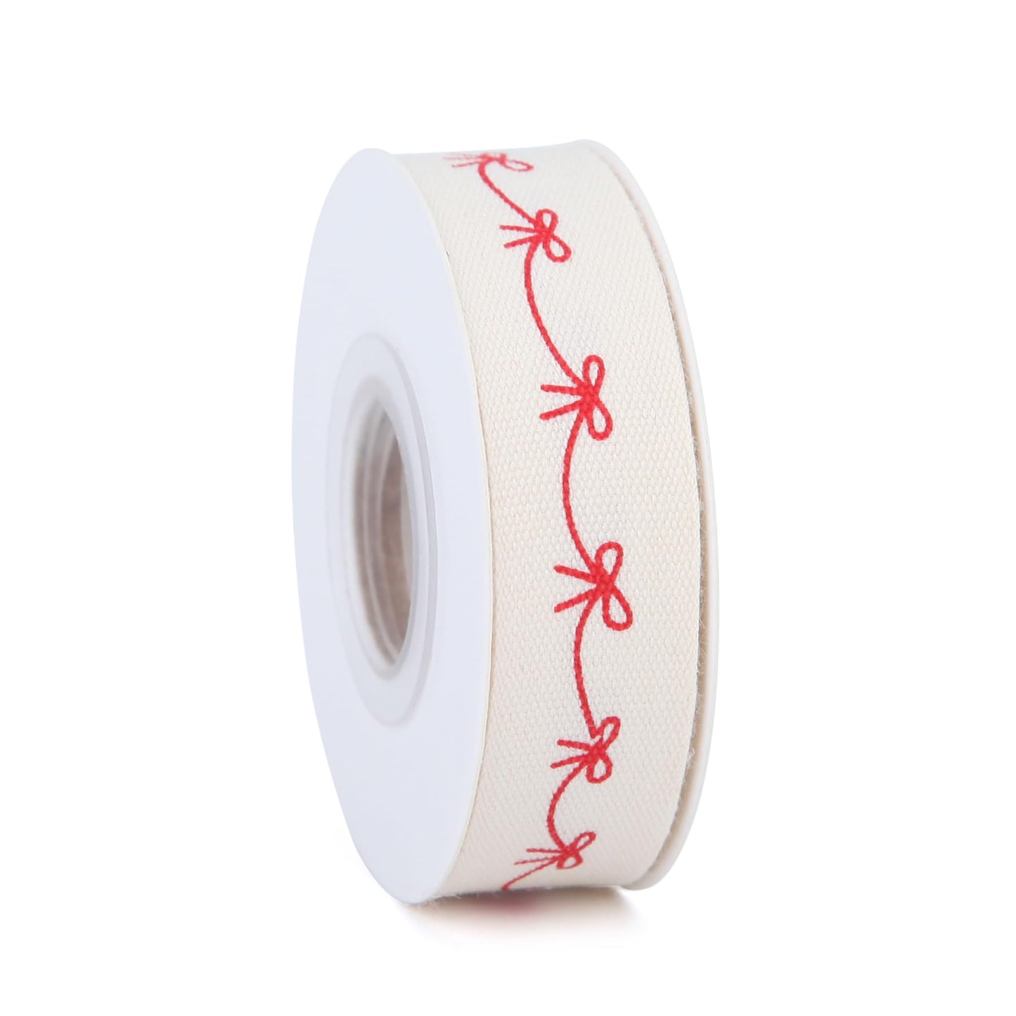 Meseey 4 Rolls 20 Yards 5/8 Inch Christmas Candy Peppermint Ribbon Red and White Stripe Cotton Ribbons for Gift Wrapping, Wreath,Tree Decoration, Outdoor Deco (Red)