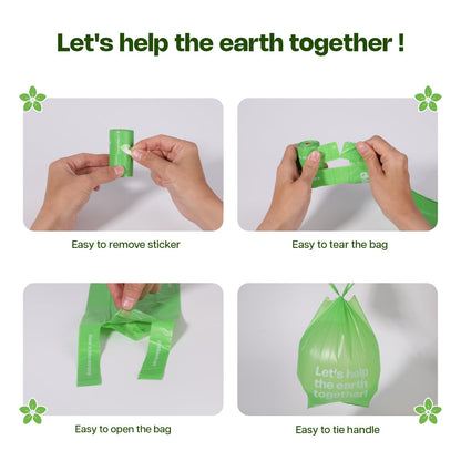 Poo Bags Dogs with Tie Handles Biodegradable Sakura Scented Poop Bags 270 Counts 18 Rolls Leak Proof and Extra Thick Waste Bags Refill Rolls for Cat Litters