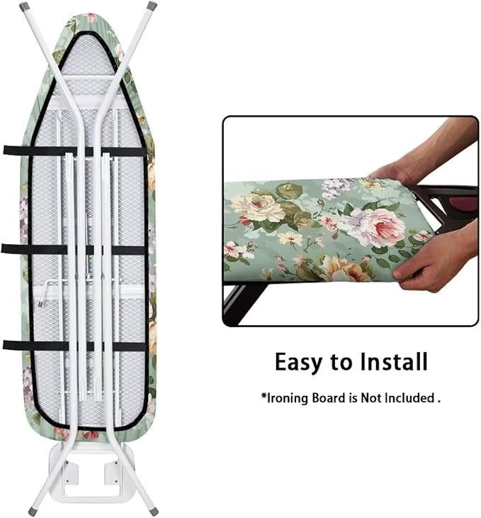 Flower Iron Board Cover with Padding Standard Size Ironing Pad Covers