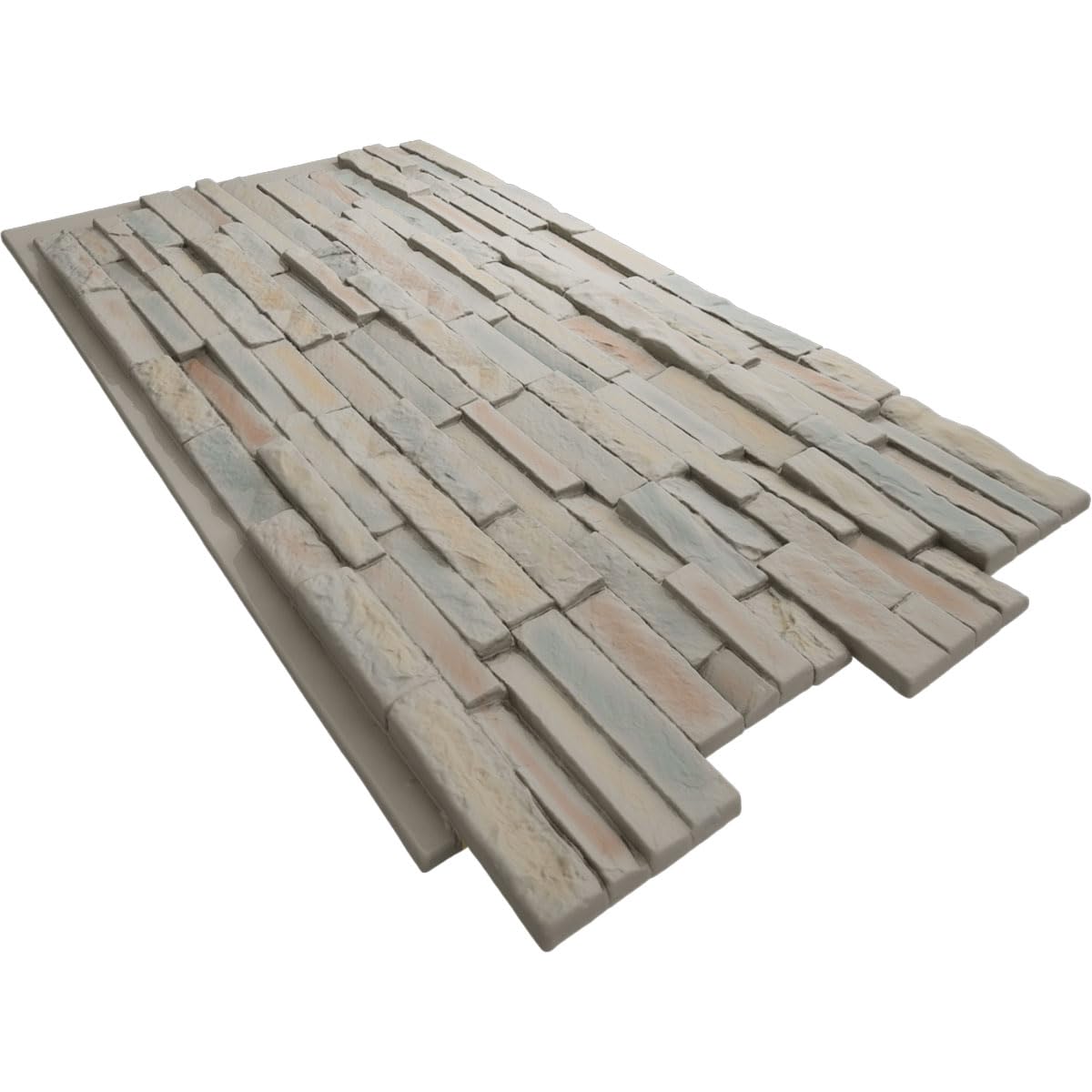 EverStone Eldorado Faux Stone Panel, 48"W x 25"H x 1"D, Harbor Mist Color