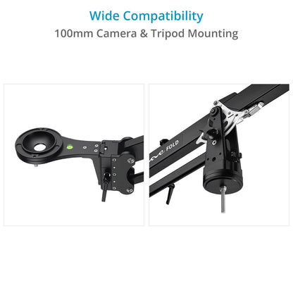 PROAIM 7.2ft Wave Fold Video Camera Jib Crane. 15kg/33lb Payload. 100mm Camera & Tripod Mounting. Quick Dovetail Mechanism. Telescopic Front & Rear Pivot Adjustments (JB-WVFD-01)