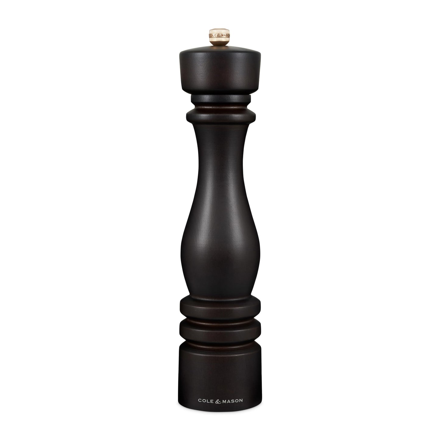 Cole & Mason London Refillable Spice Mill - Kitchen & Home Accessory - Table Salt Grinder - Salt Mill with Ceramic Mechanism - 11", Chocolate Wood