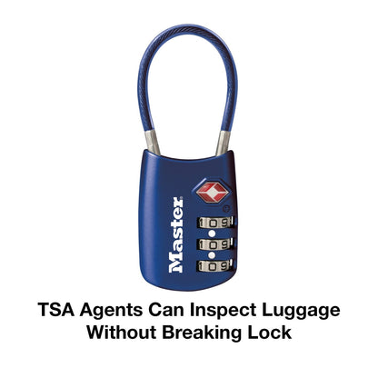 Master Lock 647D Combination Padlock, 1, Black & TSA Set Your Own Combination Luggage Lock, TSA Approved Lock for Backpacks, Bags and Luggage, Colors May Vary, 4688D