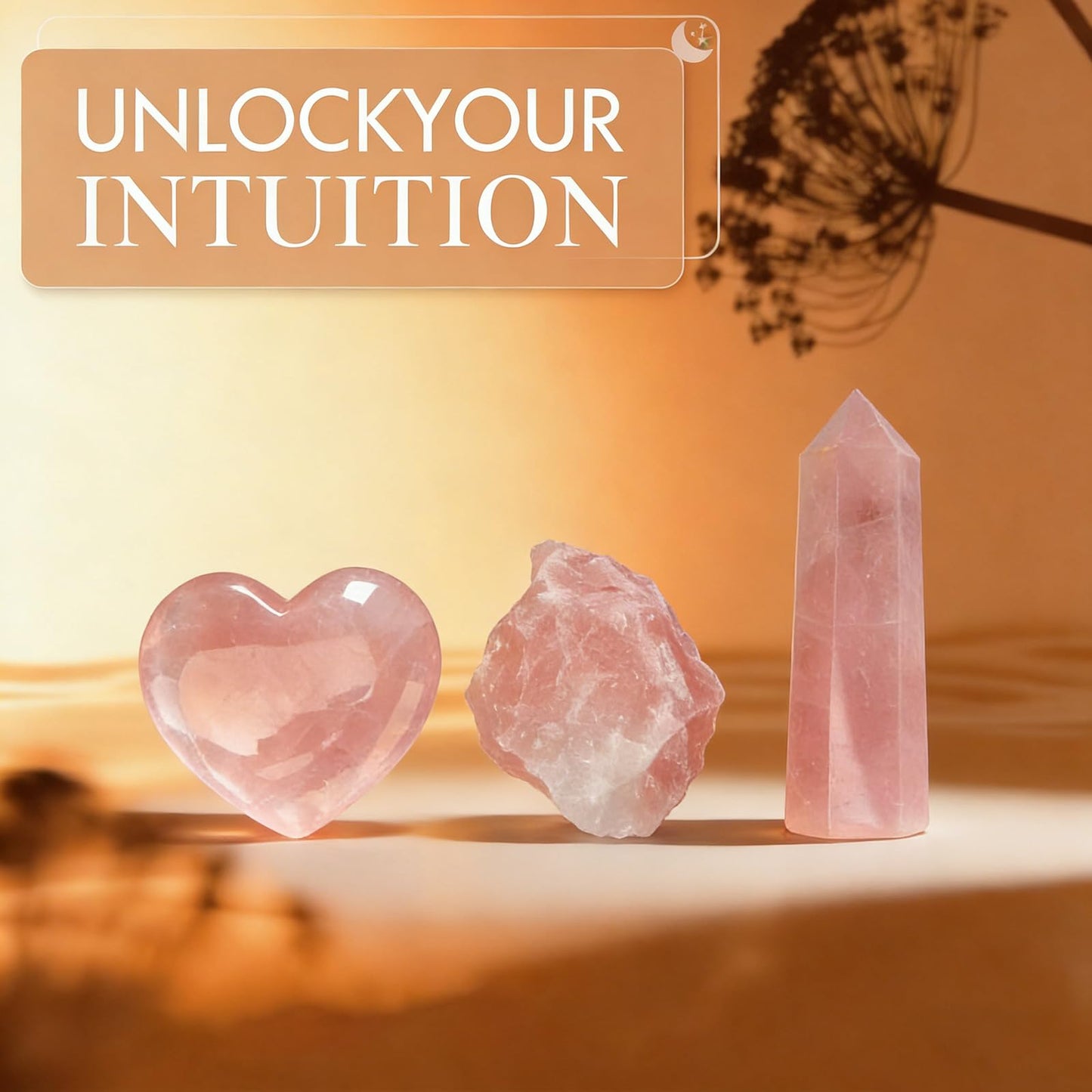 BELESTAR Premium Rose Quartz Crystal Set for Love, Healing & Harmony - Large Raw Stones Energy Alignment Kit with Wooden Gift Box & Guidebook