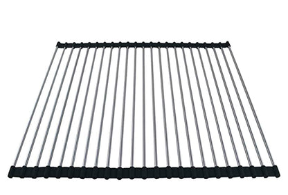 Ahyuan Roll up Dish Drying Rack Over The Sink Kitchen Roll up Sink Drying Rack Portable Dish Drainer Foldable Dish Drying Rack (Warm Gray, 17.8''X17'')