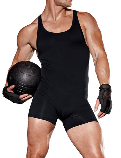 palglg Mens Sports Singlet & Active Tank Tops-Men's One Piece Workout Singlet/Lightweight/Quick-Dry/for Home Yoga,Training, Bodybuilding Black S