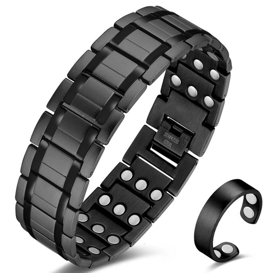 Cigmag 3X Magnetic Bracelets for Men Ultra Strength Titanium Steel Bracelet Wrist Adjustable with Sizing Tools