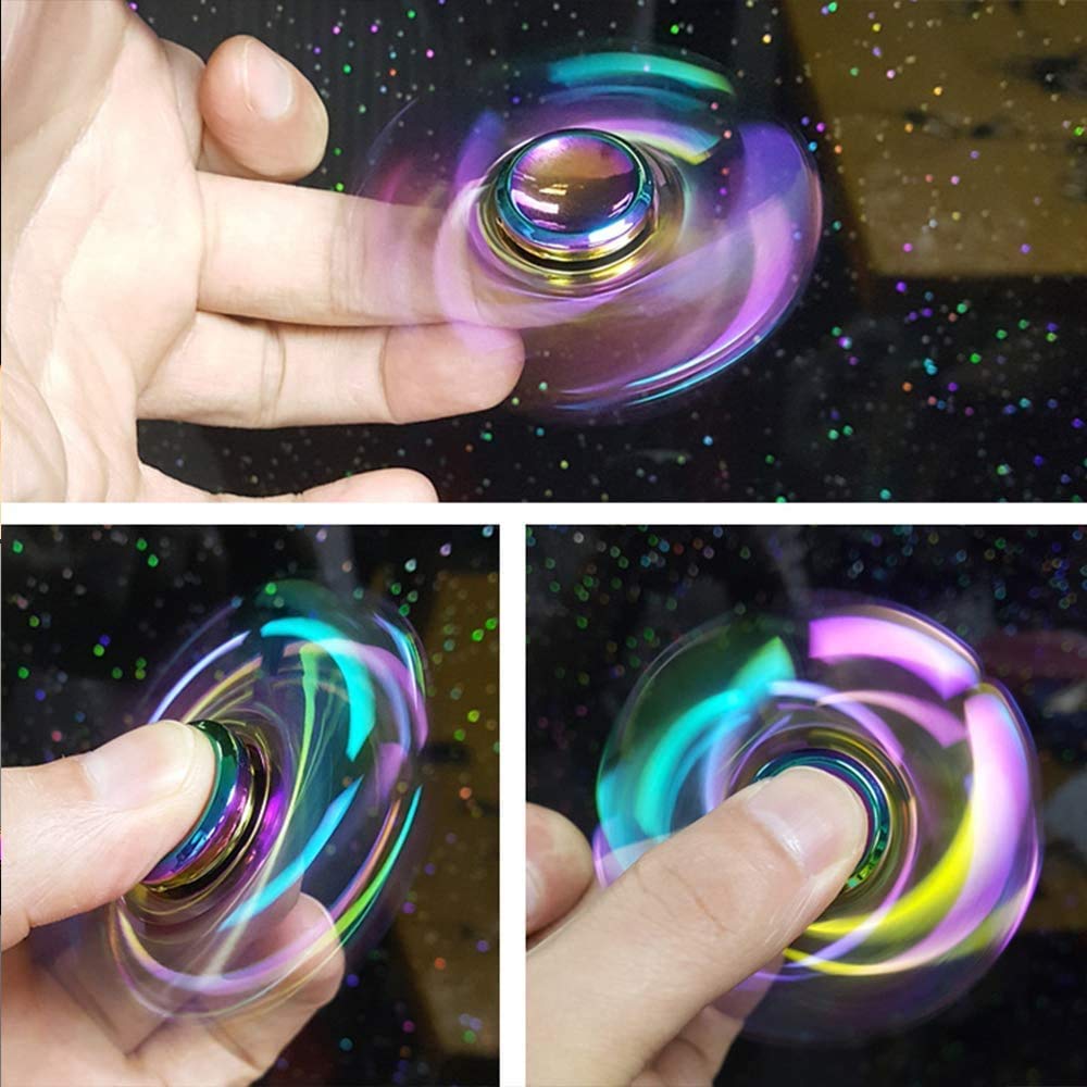 Cool Fidget Spinner Toy Metal For Kids Adults, Small Finger Hand Spinner Gadget Desk Toy Spinning Top Focus Party Favors Stocking Stuffer Fidget Pack Fingertip Gyro For Stress Relief Anti Anxiety Gift