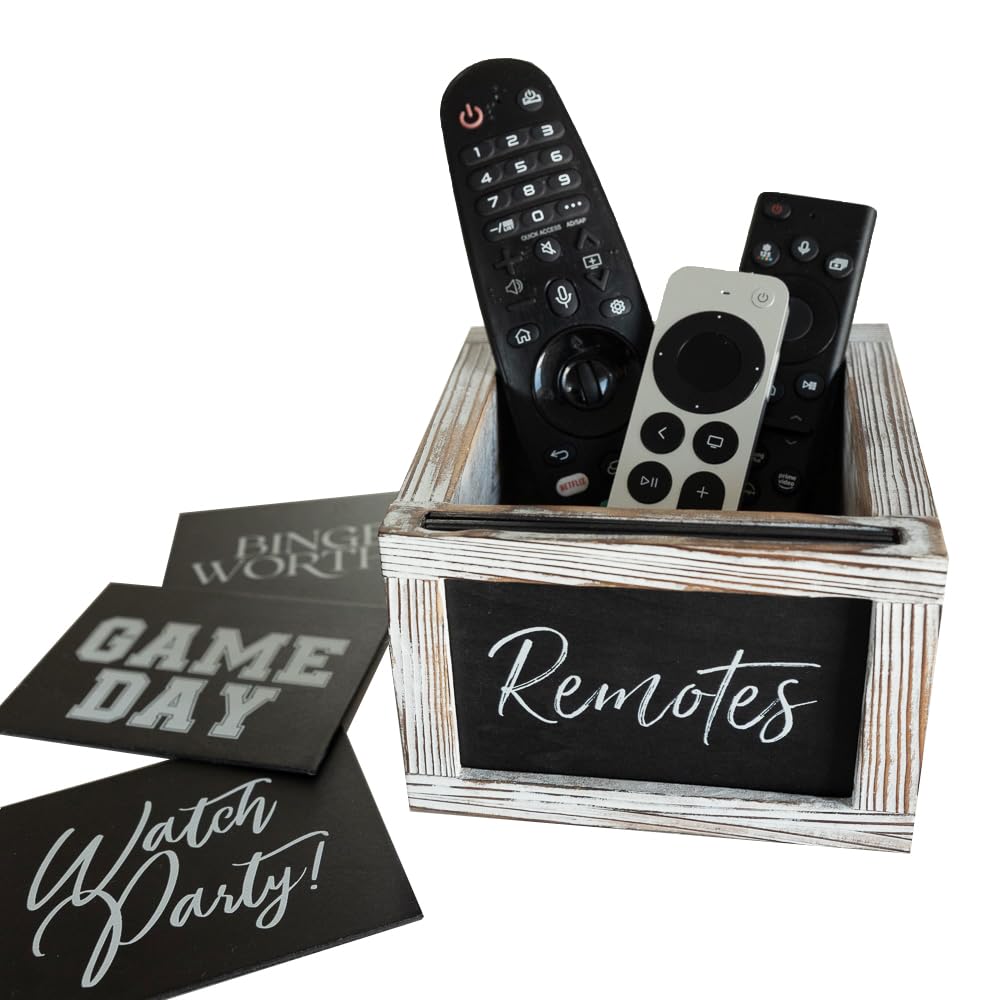 Remote Control Holder- Rustic TV Remote Holder - Remote Caddy Farmhouse Decor- House Warming Gifts - New House Essentials- Tv Stand Decor - Bedside Remote Control Holder - Remote Holder For Table