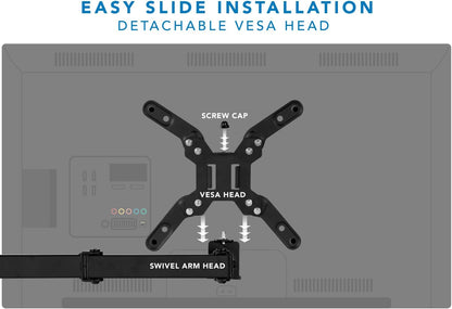 Mount-It! Large Monitor Desk Mount with VESA 200 (200x200, 200x100) Bolting Pattern, Fits up to 42 Inch and Ultrawide Monitors, Full Motion with Clamp and Grommet Base