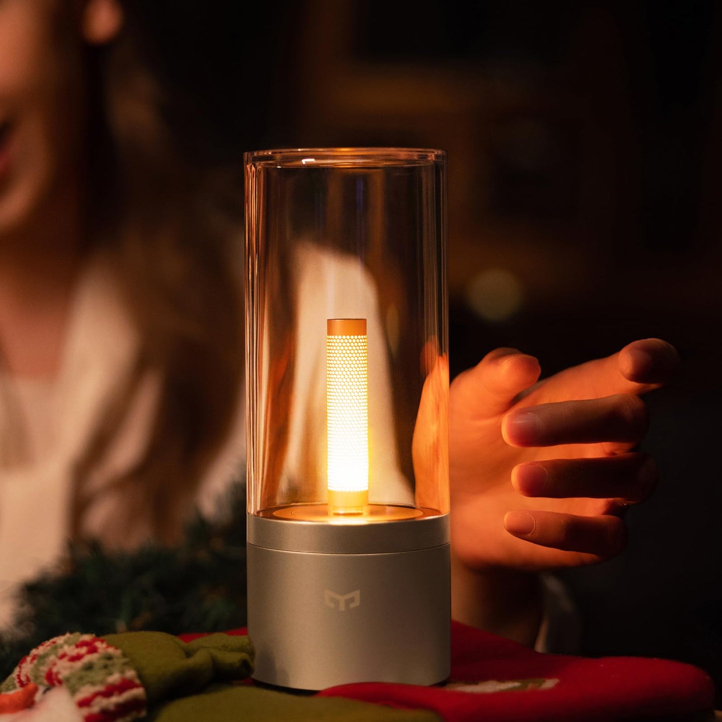 YEELIGHT Cordless Table Lamp, Portable Ambient Lighting, 1800K Warm Amber Light, USB-C Rechargeable, Twist Dimming, Candlelight Breathing Mode, Battery Operated Lamp for Home, Table, Bar, Cafe Decor