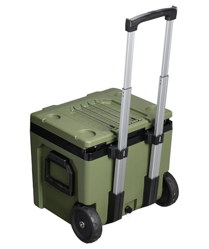 Stanley Adventure Outdoor Cooler with Wheels 50 qt | Heavy Duty Outdoor Camping Cooler with Easy Carry Side Handles | BPA-Free | Dried Pine