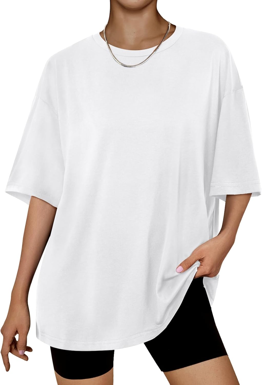 Trendy Queen Womens Oversized Summer T Shirts Plus Size Batwing Cute Casual Tops Short Sleeves Fashion Workout Clothes