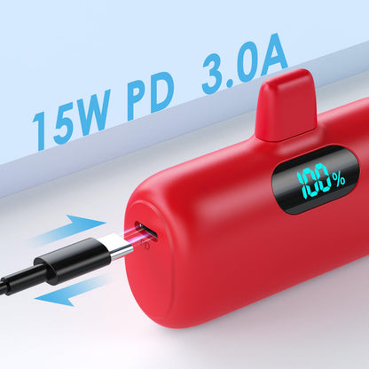 Small Portable Charger for iPhone,Upgraded 5000mAh PD Fast Charging Power Bank,Mini Battery Pack Backup Charger Compatible with iPhone 14/14 Pro Max/13/13 Pro/12 Pro/11/XS/XR/X/8/7/6 etc-Black