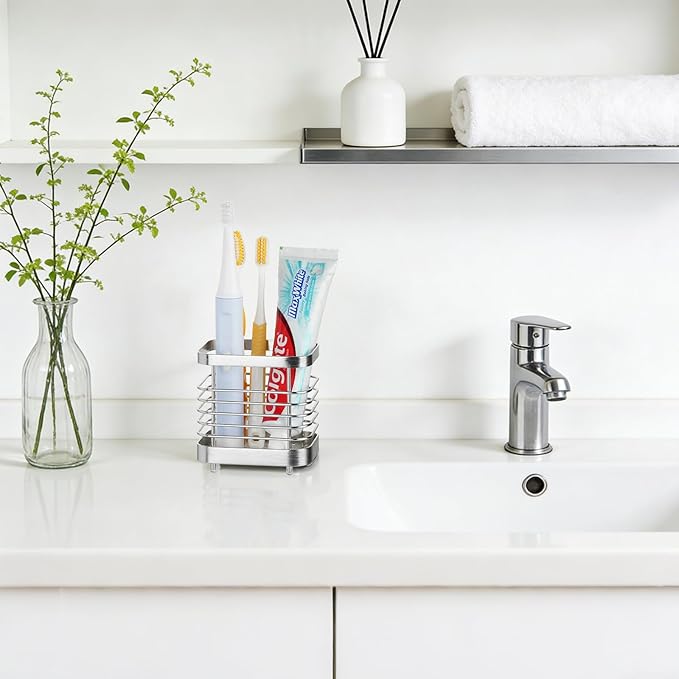 MYITYARD Toothbrush Holder for Bathroom, Stainless Steel Ventilated Electric