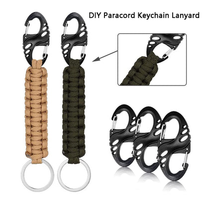 12 Pack 2" Carabiner Clip Plastic S Carabiner Clips Paracord Keychain Hooks for Key Chain Backpacks Bags Zipper Clip Accessories