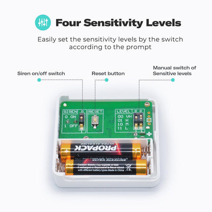 THIRDREALITY Zigbee Vibration Sensor, 110dB Alarm, Adjustable Sensitivity, Works with Echo, SmartThings, Home Assistant
