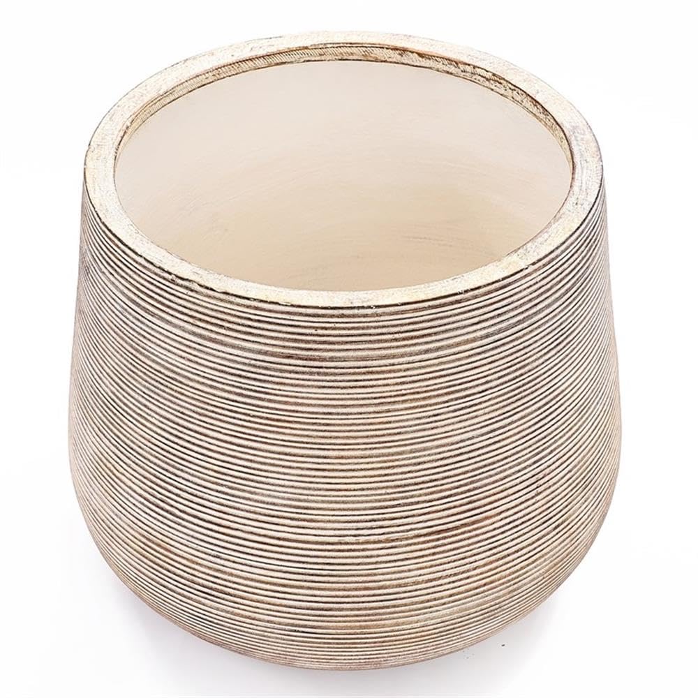 LuxenHome 17" Dia Large Round Planters for Indoor Plants, Outdoor Planters with Drainage Holes, Farmhouse Distressed Plant Pots Indoor & Outdoor for Home Garden Patio