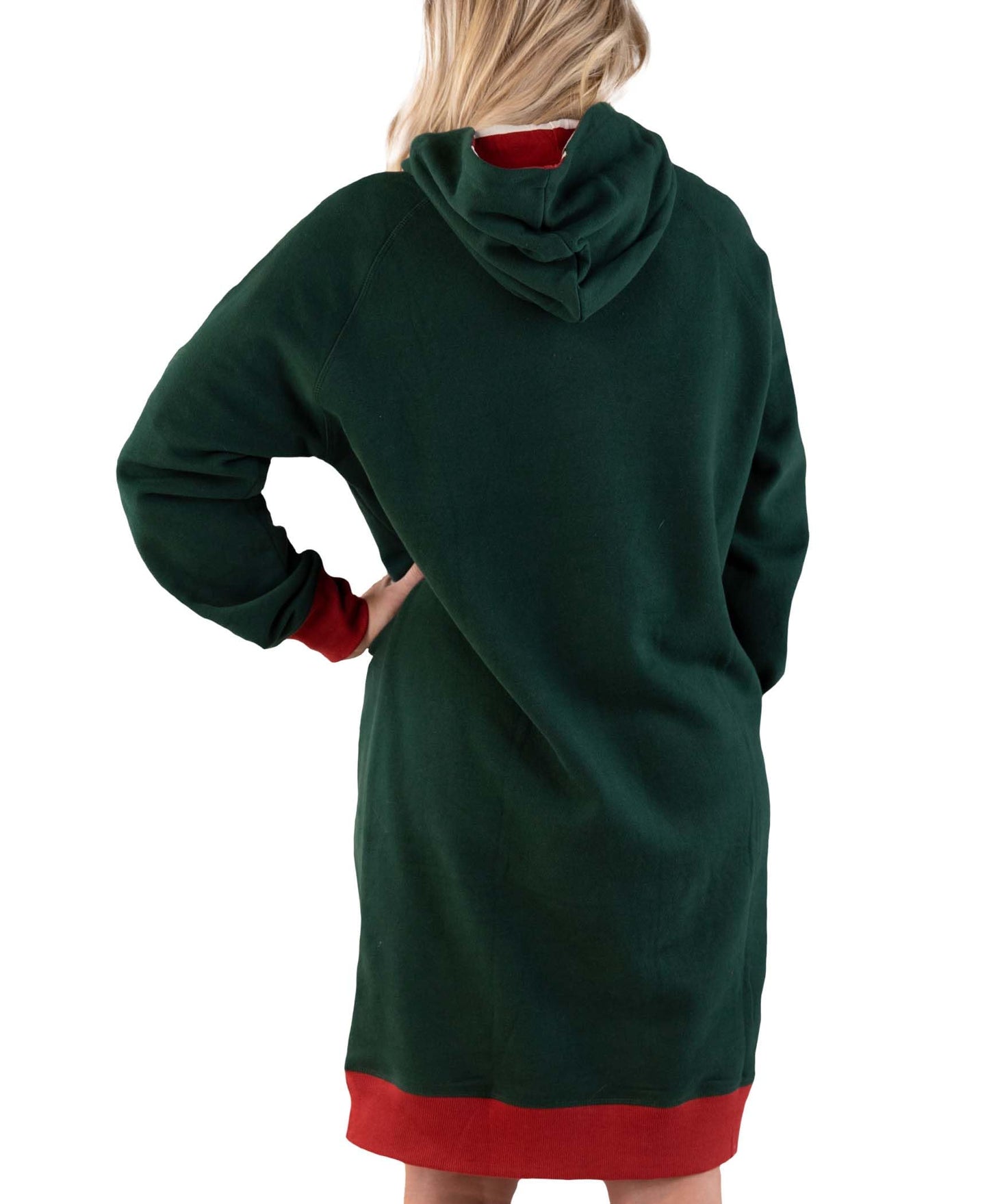 Lazy One Oversized Hoodie Sweatshirt, Comfortable Loungewear, Christmas (Nice Elf, L/XL)