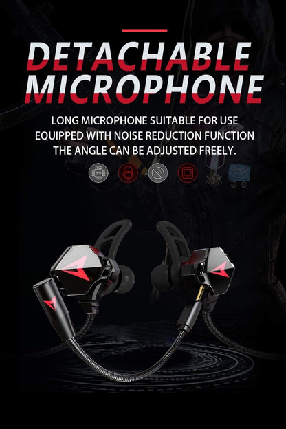 KASOTT Battle Buds Pro in-Ear Gaming Headset with Dual Microphone, Mute and Volume Control, Wired Earphones for Mobile Gaming, Nintendo Switch, Xbox One, PS, PC (New-Black)