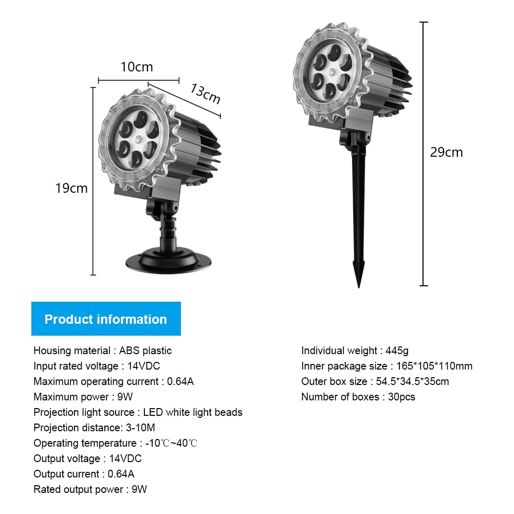 Christmas Snowfall Projector Lights, MILPROX Indoor Outdoor Holiday Snowflake Projector Lights, Clear Rotating Snow Falling Lamp for Halloween Xmas Party Garden Landscape Decoration（Snow Spots）