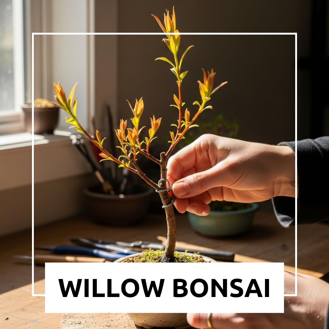 Flame Willow Bonsai Tree Cutting to Grow - Brilliant Orange-Red Bark - Thick Trunk Cutting - Fast Growing Bonsai - Cold-Hardy Deciduous Shrub or Small Tree - Unique Eye Catching